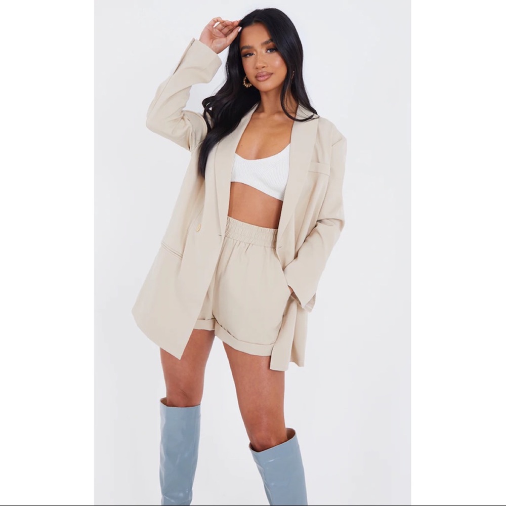 Petite Stone Oversized Suit Blazer Set